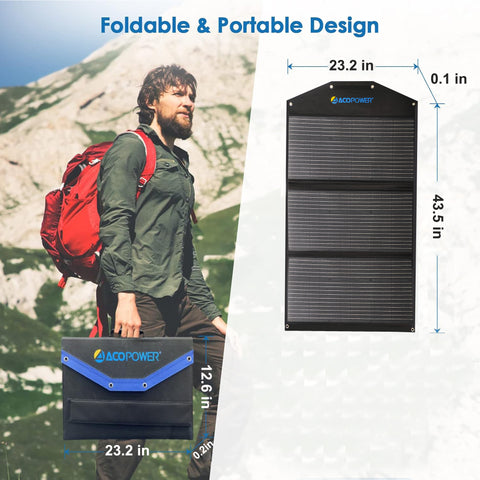 ACOPower Foldable Solar Panel Kit Suitcase --- 90W, 120W