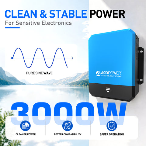 Pure Sine Wave Inverter with Transfer Switch, 12V DC to 120V AC