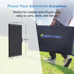 ACOPOWER 200W Mono Lightweight Foldable Solar Panel with Kickstands for RV, Camping, Blackout, Off Grid System