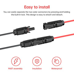 2 Pin Power Industrial Circular Connector to Solar Connector